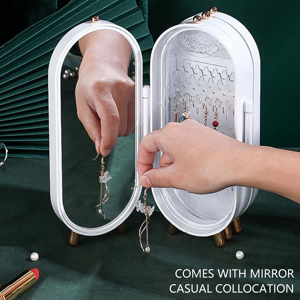 Foldable Jewelry Organizer with Mirror