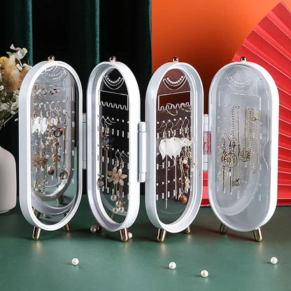 Foldable Jewelry Organizer with Mirror