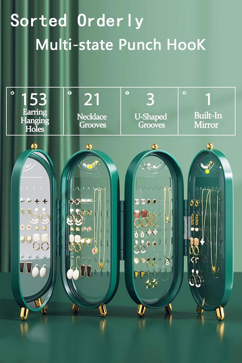 Foldable Jewelry Organizer with Mirror