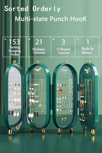 Foldable Jewelry Organizer with Mirror