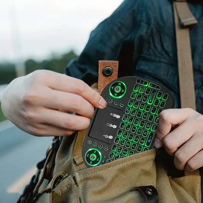 i8 2.4G Mini Wireless Keyboard with Touchpad & 7-Color Backlight